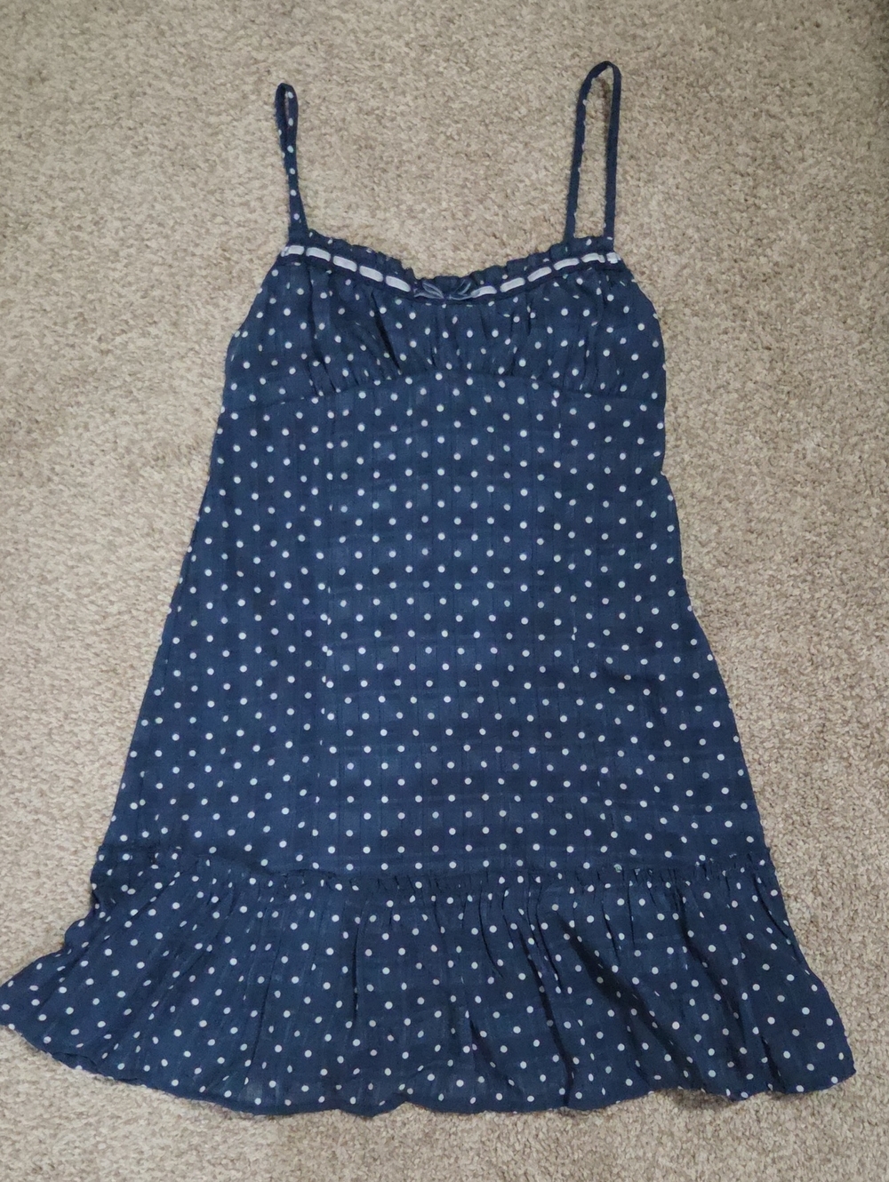 No Boundaries Polka Dot Mini Dress in Blue & White - Size XXS (00)
